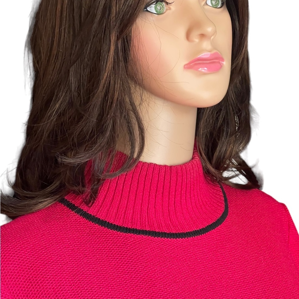 St‎ John red Bow Mock Turtleneck Size M - Picture 6 of 15